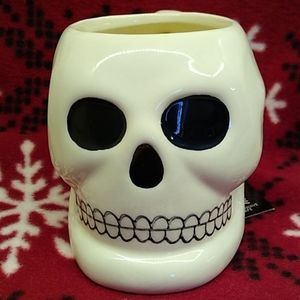 Skull Coffee Mug Tiki Glass by Crofton, Biker Goth Gift NEW